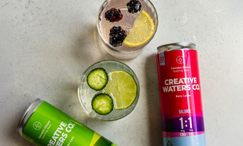 Overhead shot of beverages